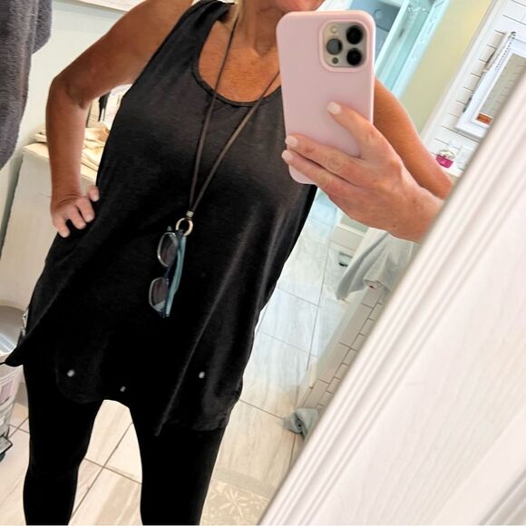 Boho 36” leather necklace with silver O Ring- can be used as hanger for glasses - Picture 2 of 8